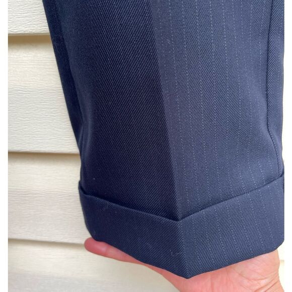 Essentiel Antwerp dark blue/white faint stitch ankle pants, zipper, cuffs, 34(2) - Picture 6 of 13